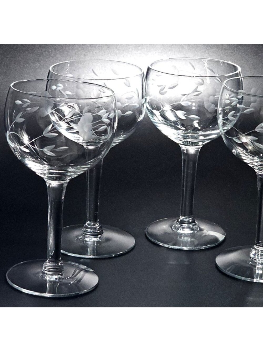 4 Princess House Heritage Cocktail Glasses 5" vtg crystal floral design liqueurs - Picture 7 of 8